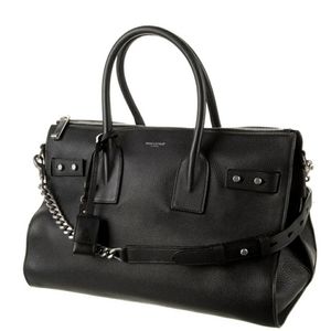 YSL Yves Saint Laurent Sac De Jour Souplé Leather Black
